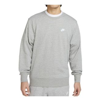 Nike Club French Terry Crew Dark Grey Heather Light Smoke Grey White FN3889-063
