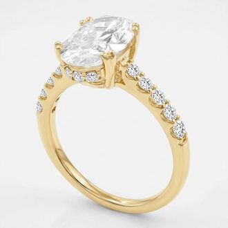 LuvMyJewelry Isidora 3.5 Cts 14K Yellow Gold Oval Lab Grown Diamond Hidden Halo Engagement Ring at Nordstrom, Size 6.5