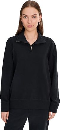 Pact CloudKnit Quarter Zip Womens Sweatshirt Black : SM, Cotton/Elastane