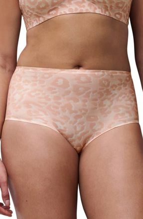 Chantelle Soft Stretch High Cut Briefs in Leo Blush at Nordstrom