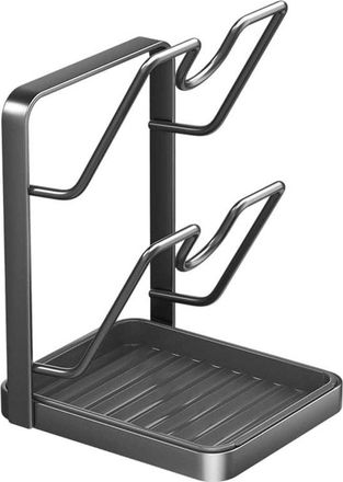 OEM Porta Coperchi Da Cucina - Porta Coperchi - Porta Coperchi Da Cucina Con Vassoio Raccogligocce - Doppio Strato E Acciaio Inossidabile - Grigio