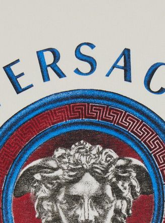 Versace Mens T-Shirt Crew Neck Multicolour Cotton T-Shirts And Polos