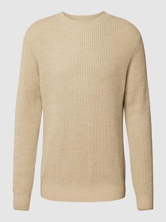 Marc O'Polo Strickpullover mit Rundhalsausschnitt in Sand, Größe XXL