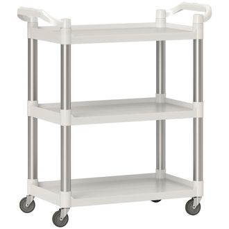 HOMCOM Carrito auxiliar 88x44x93 cm blanco