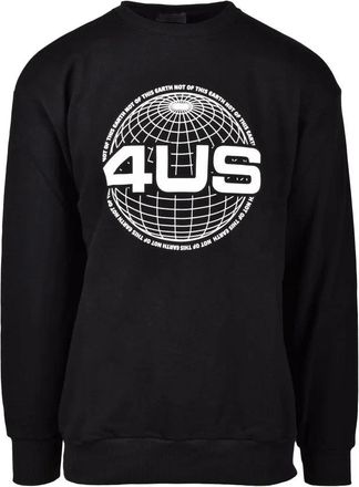Paciotti 4us Black Graphic Cotton Sweatshirt