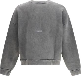 Acne Studios Mens Sweatshirt Patch And Logo Faded Black Cotton Sweatshirts Sweater