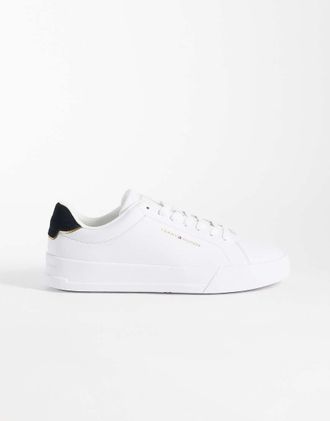 Tommy Hilfiger Court - Sneakers in vera pelle premium bianche-Bianco