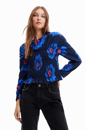 Desigual Womens Blus_Martina 5001 Navy Blouse, Blue, XL