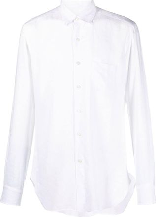 Peninsula plain button-down shirt - men - Linen/Flax - S - White
