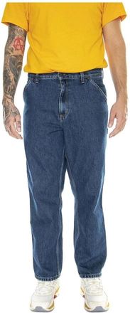 Carhartt Work in Progress Single Knee Pant - Heren - Loose Fit Jeans - Blauw - W34 L32 - Katoen - Jeans