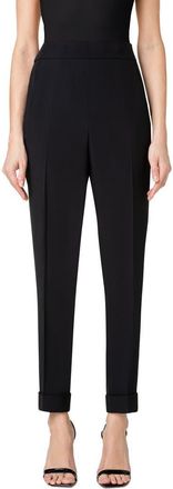 Akris Chris Crepe Ankle Pants in Black at Nordstrom, Size 10