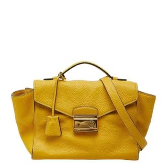 Prada Pre-owned Handbags, female, Yellow, Size: ONE SIZE Pre-owned Vintage Shoulder Bag
