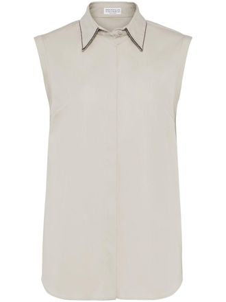 Brunello Cucinelli Mouwloze top - Groen