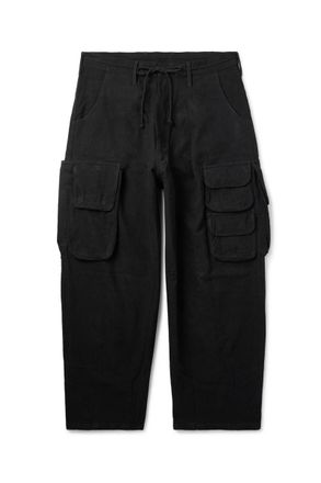 Story mfg. Forager Straight-Leg Pleated Organic Cotton Drawstring Cargo Trousers