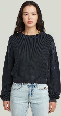G-Star Washed Pocket Loose Gebreide Trui - Donkerblauw - Dames