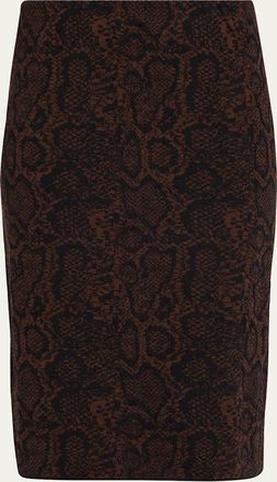 Stella McCartney Textured Snake Jacquard Pencil Skirt