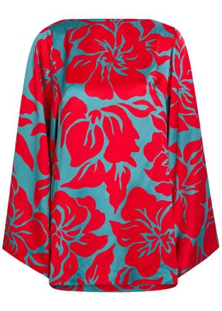 Dries Van Noten Charlie Floral Printed Satin top - Grey - 34 (UK6 / XS)