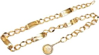 Chanel Pre-owned Medallion Metal Belt - Dames - Vintage Accessoires - Geel - ONE Size - Vintage