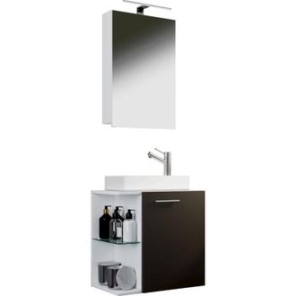 ebuy24 Ebuy24 - Set Vcm De 3 Piezas Lavadero Para Invitados Wc Ba&ntilde;o De Invitados Wc De Lavabo Set De Ba&ntilde;o - House Sc (blanco)