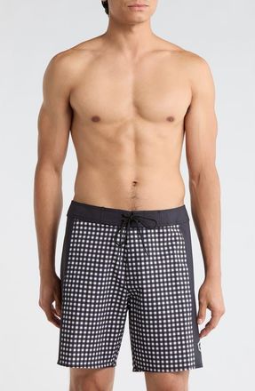 Rvca Hawaii Apex Swim Trunks in Black White at Nordstrom Rack, Size 38
