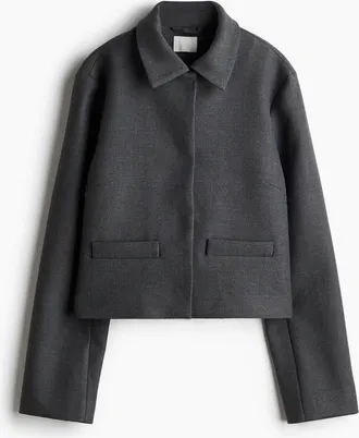 H&M Jacke mit Kragen - Dunkelgraumeliert