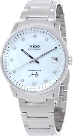 Mido Commander Automatic Diamond White Mother of Pearl Dial Ladies Watch M0212071110600