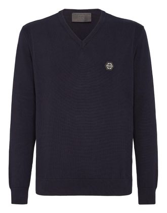 Philipp Plein Cotton Pullover V-Neck LS