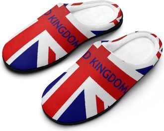 Generic United Kingdom Flag British Mens Slippers Slip On Comfortable Fleece Cotton House Shoes Winter