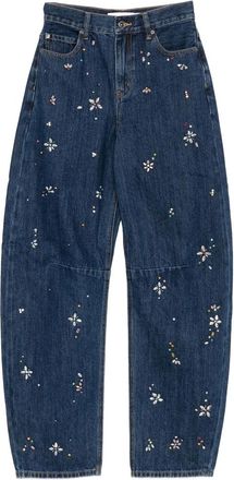 Self Portrait Crystal-flower Embellished Jeans