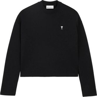 Ami De Coeur Cropped Sweatshirt - Dames - Sweatshirts - Zwart - XS - Katoen - Hoodies & sweatvesten