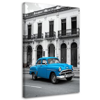 Feeby Impresi&oacute;n De Imagen, Coche Americano Azul La Habana Cuba, 70x100