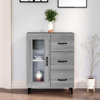 Berkfield Home Sideboard Grey Sonoma 69.5x34x90 cm Engineered Wood