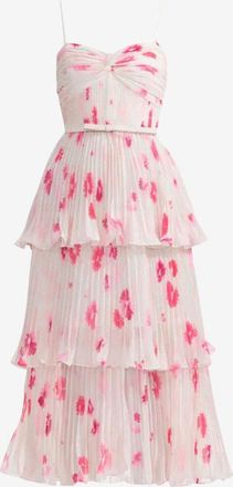 Self Portrait Midikleid mit plissierten Stufenvolants