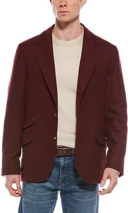 Brunello Cucinelli Dark Red Tailored Blazer With Pockets, Brand Size 50 (US Size 40)