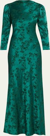 Saloni Sylvie Floral High-Neck Dress