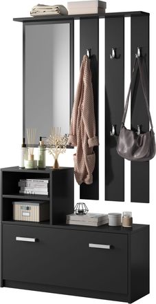Selsey Selsey Yesfir - Juego De Recibidor - Con Espejo - Negro - Moderno