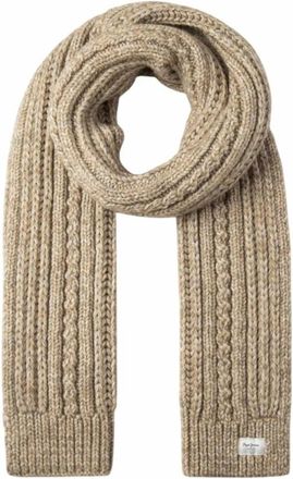 Pepe Jeans London Francis Scarf - Dames - Wintersjaals - Beige - ONE Size - Polyester - Accessoires