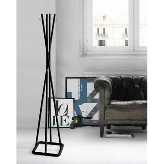 HERDASA Herdasa - Perchero Mod. 469 Acabado Lacado Negro, 180cm(alto) 38cm(ancho) 38cm(largo)