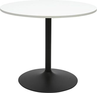 Miliboo Mesa De Comedor Dise&ntilde;o Blanco Y Negro Redonda D90 Cm Calista
