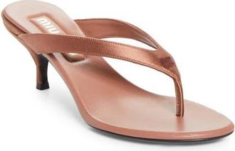 Miu Miu Leather Thong Sandal in Cacao at Nordstrom, Size 39.5