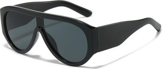 Generic Large Frame Men Commuter Vacation Women Sunglasses(Black)