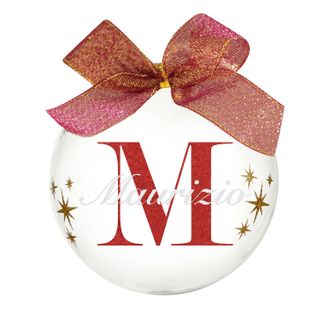 KASANOVA Pallina natale con nome Maurizio 10cm
