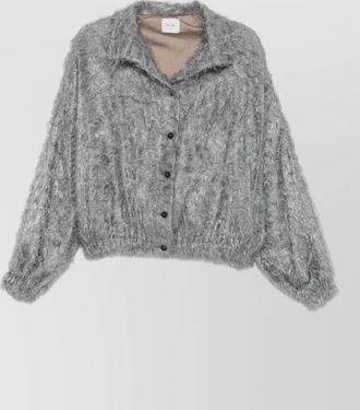 Alysi fringed viscose blouson jacket
