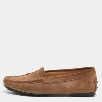 Tod's Tods Light Brown Suede Slip On Loafers
