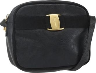 Ferragamo Pre-owned Cross Body Bags, female, Black, Size: ONE SIZE Pre-owned Leather Shoulder Bag