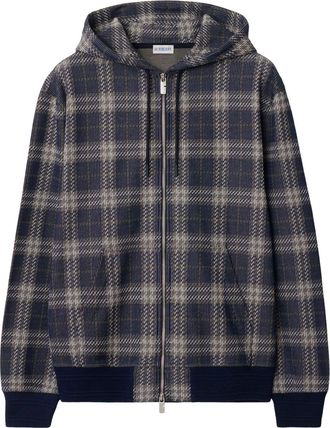 Burberry Geruite hoodie - Blauw