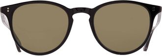 Garrett Leight MANZANITA SUN Green Oval Sunglasses 2151 BK/GRN 50