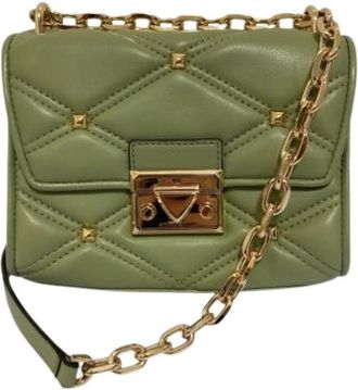 Michael Kors Pre-owned Serena Chain Schoudertas - Dames - Vintage Mini Tas - Groen - ONE Size - Leer - Vintage
