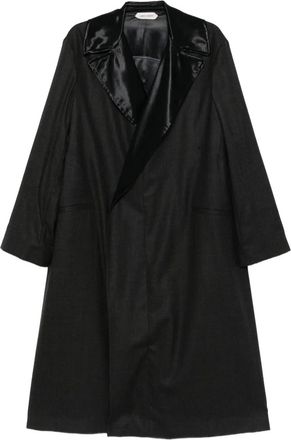 Alberta Ferretti Cappotto con revers satinati - Nero
