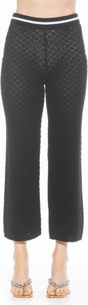 Alexia Admor Kora Cropped Open Stitch Knit Pants in Black at Nordstrom Rack, Size X-Large
